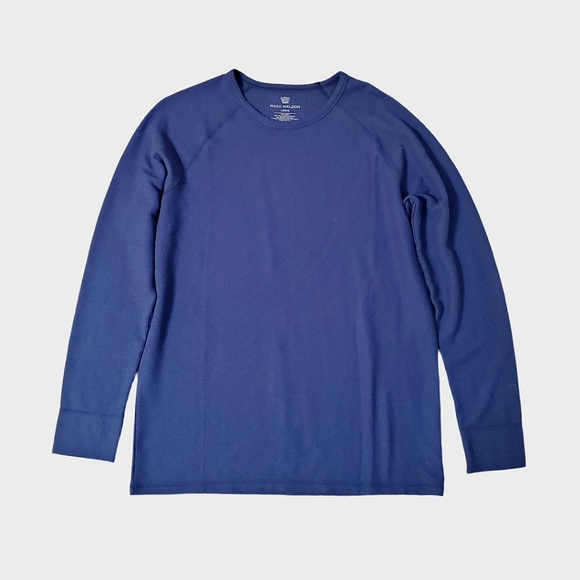 Mack Weldon Men's True Navy WARMKNIT Waffle Long Sleeve Crew Large - Picture 1 of 6